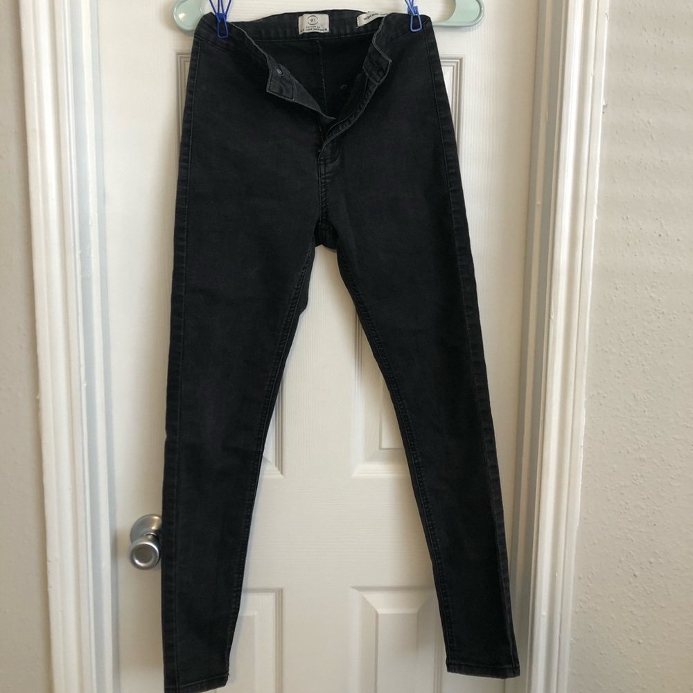 Black Denim High-Rise Skinny Jeans